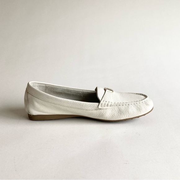 Giani Bernini GB Dailyn White Pebble Genuine Leather Loafers size 8.5 - Picture 5 of 16